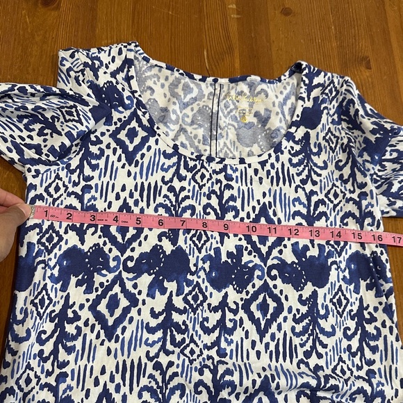 Lilly Pulitzer  Ocean Ridge  Dress  Ikat Blue and White 100%COTTON - Picture 10 of 13